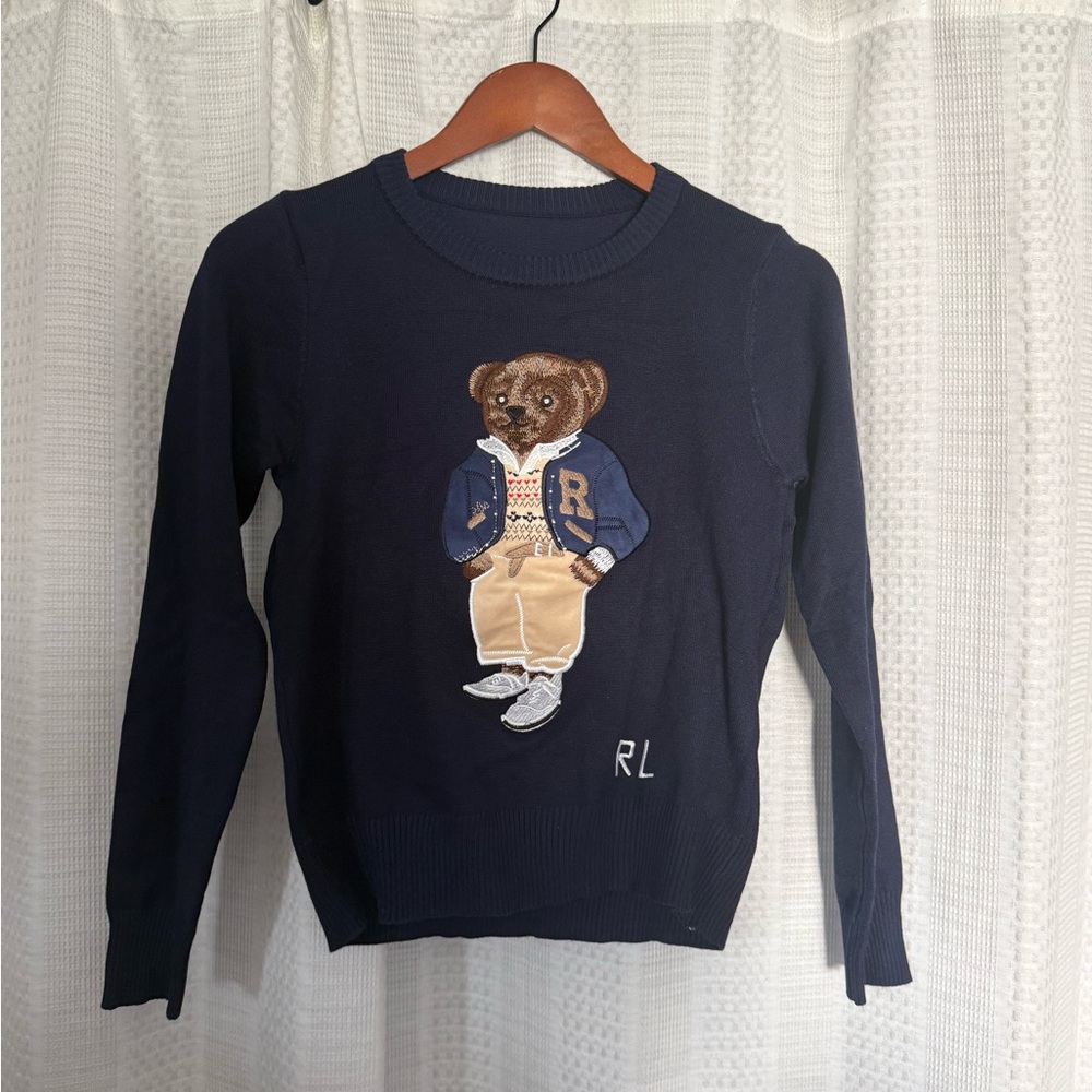 Navy Bear Sweater (Ralph Lauren style)